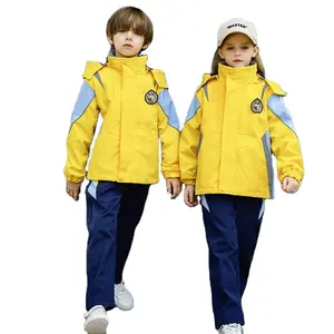 Factory Custom Logo Primary School Uniform Kids Polo Collar Tshirts Pants Jackets Sets OEM Label School Uniform Tracksuits Sets