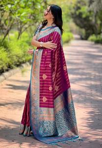 Nouvelle collection de sarees en soie douce et élégante pour les fêtes et les mariages, sarees en soie disponibles en gros en provenance d'Inde - Product Image 5