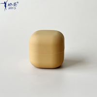 Pot à baume à lèvres carré mignon de 20 g, couleur personnalisée marron, toucher doux, double paroi