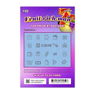 Carte à gratter de loterie pour gagner de gros prix, impression personnalisée, style, taille, matériau, revêtement UV, échantillon de design - Product Image 3