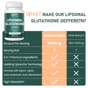 OEM Liposomal Glutathion 2000mg Kapseln L-Glutathion Kollagen für Erwachsene Haut aufhellung Aufhellung Aufhellung - Product Image 5