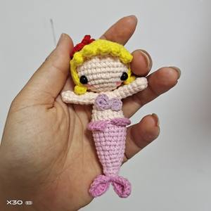 KIVA Niñas Linda Princesa Amigurumi Crochet <span class=keywords><strong>Sirenita</strong></span> Muñeca Poliéster - Product Image 1