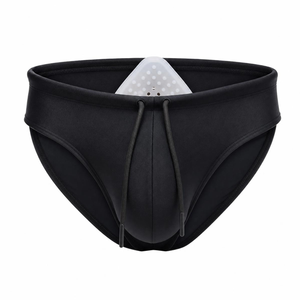 <span class=keywords><strong>Slip</strong></span> <span class=keywords><strong>de</strong></span> <span class=keywords><strong>bain</strong></span> respirant noir mat pour <span class=keywords><strong>homme</strong></span> Honara, fabriqué en usine OEM, avec coussinet <span class=keywords><strong>de</strong></span> protection en silicone <span class=keywords><strong>de</strong></span> qualité alimentaire, extensible dans quatre directions, séchage rapide - Product Image 1