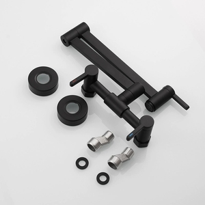 <span class=keywords><strong>Mitigeur</strong></span> de <span class=keywords><strong>cuisine</strong></span> pliant mural en laiton avec robinet de lavabo d'eau froide et chaude à trois interrupteurs - Product Image 5