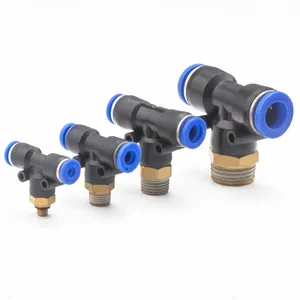 PB Series Union Straight 1 Touch Black 4/6/8/10/12/16mm Penumatic Tube Fittings Quick Push Connector