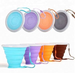 Gobelet de sport pliable personnalisé avec logo, 270 ml (9,22 oz), bouteille d'eau portable, gobelet en silicone pliable pour le camping en plein air - Product Image 1