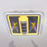 Ventilateur de Plafond Moderne Design Papillon, Encastré, Smart LED, Avec Télécommande, Pour Chambre ou Hôtel