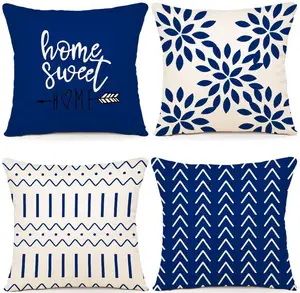 Venda quente Qualidade Moderna Geometria Linho Travesseiro Pocket Covers Sublimação Blanks Pillow Case Simple Designs Travesseiro Capas