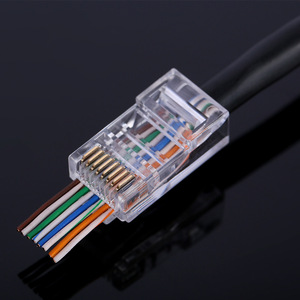 Conector Rj45 Cat6, Adaptador de Cable de Red con Conector de Cobre para Computadora e Instalación de Cableado de Vigilancia - Product Image 1