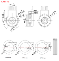 Encodeur à résolution absolue série 38mm 100mm 220V 12V 10 Arcsec 12 bits 4096 HD à inductance variable pour moteur BLDC, ventilateur, pompe à engrenages
