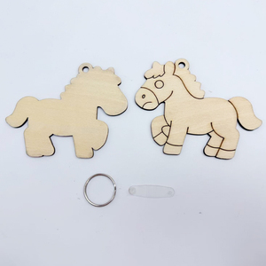 Décoration de banquet pour bébé de 100 jours, porte-clés en bois de contreplaqué Pomy vierge pour la reconnaissance client - Product Image 4