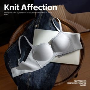 <span class=keywords><strong>Reggiseno</strong></span> in nylon senza ferretto, personalizzabile con logo, sexy, con imbottitura push-up per seno piccolo, in pizzo, tinta unita, confortevole, anti-cedimento, senza cuciture visibili. - Product Image 2