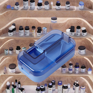 Sinicline SNYH-MC-061 Boîte à pilules portable multifonctionnelle 3-en-1 en plastique avec coupe-comprimés pour la maison et les voyages, logo personnalisé - Product Image 3