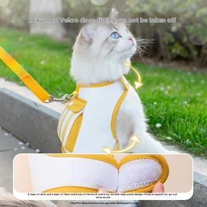 <span class=keywords><strong>Harnais</strong></span> de sortie <span class=keywords><strong>anti</strong></span>-évasion en polyester pour chiens, avec corde de <span class=keywords><strong>traction</strong></span> réfléchissante, caractéristiques personnalisées, bouton, gilet rembourré - Product Image 3