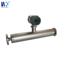 Débitmètre Coriolis en acier inoxydable personnalisable, connexion à bride, haute précision 0,2 %, sortie numérique LCD pour liquides et huiles
