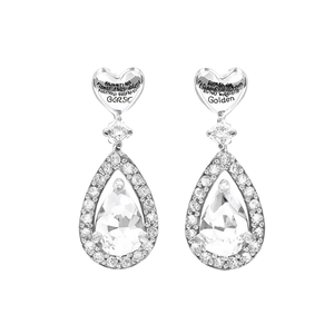Boucles d'oreilles pendantes Golden E3230 en cristal taille poire avec strass sertis clos, bijoux de mode pour femme pour mariage - Product Image 1
