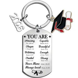 <span class=keywords><strong>Regalo</strong></span> di <span class=keywords><strong>Laurea</strong></span> 2026, Portachiavi in Acciaio Inossidabile con Frase Ispirazionale, Souvenir per Laureati Classe 2026 - Product Image 3
