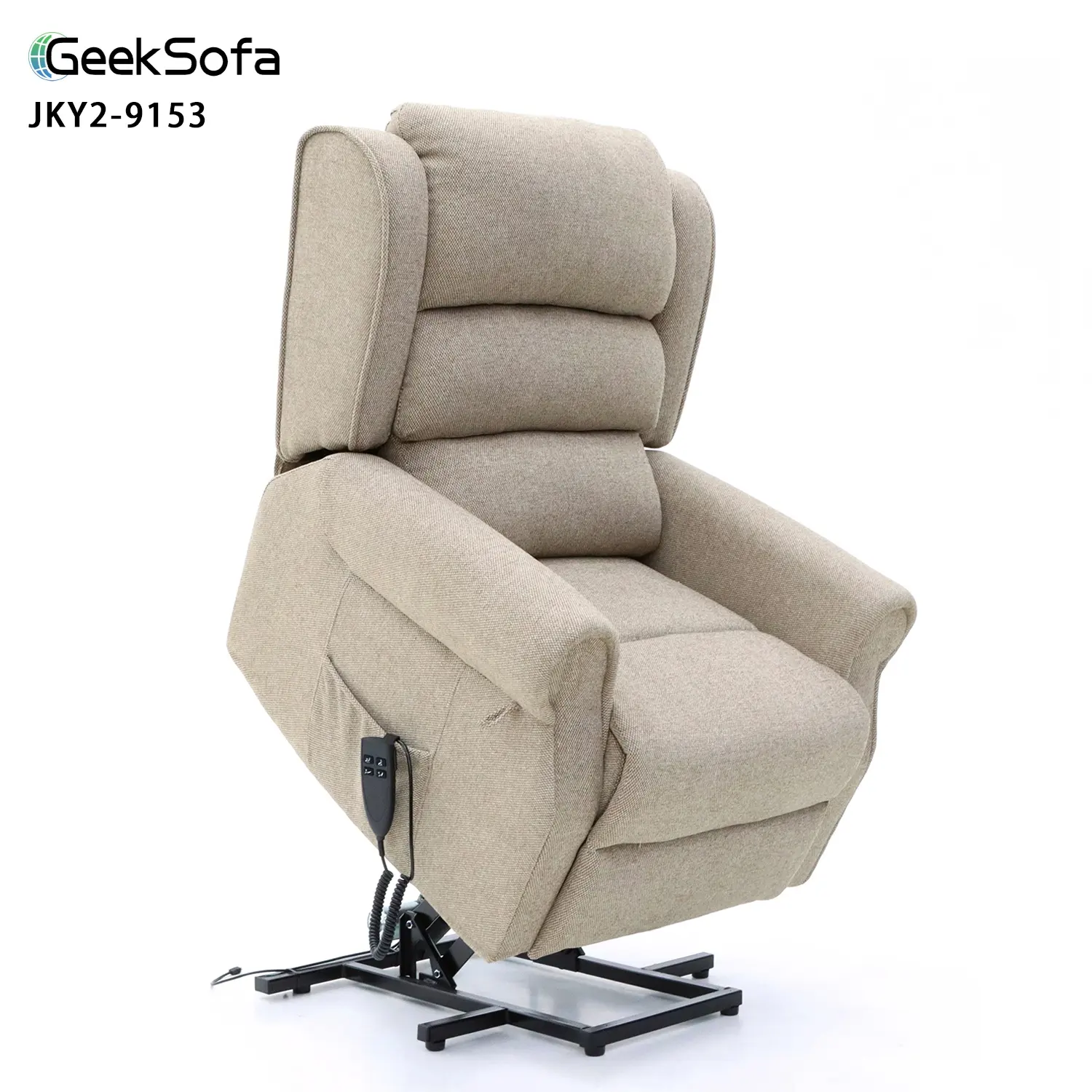 Fábrica de Geeksofa, venta al por mayor, silla reclinable elevadora médica eléctrica de doble motor con masaje y calor para ancianos