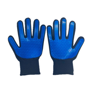 Gant de toilettage pour animaux de compagnie en caoutchouc et silicone, anti-rayures, pour chats et chiens, élimination des poils, taille universelle - Product Image 2