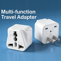Steker Konversi Perjalanan 2 PIN USA NEMA 1-15P ke Soket UK/US/EU/AUS, Adaptor Steker Eropa ke AS