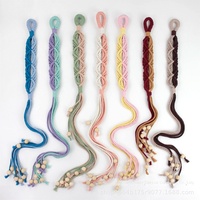 Kit de macramé DIY pour rideau perlé style bohème, fibre de polyester, boucle et sangle de rideau, tutoriel pour débutants, fournitures artisanales en gros d'usine