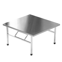 Table pliante en acier inoxydable épaissi, pratique et idéale pour la maison (cuisine ou salle à manger), le camping en plein air