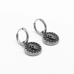 Yunnique – boucles d'oreilles tendance en forme de tête de lion, en acier titane, bijoux de fête du zodiaque animal pour hommes et femmes - Product Image 5