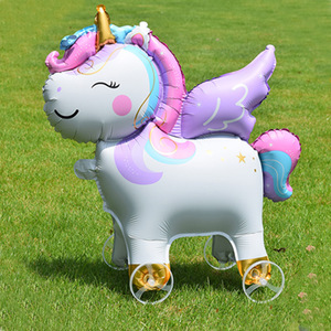 Q-versión 3D Animal de dibujos animados globo con ruedas Decoración de <span class=keywords><strong>cumpleaños</strong></span> para niños juguete para caminar lindo globo de juguete - Product Image 4