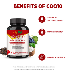 Factory Customization <b>200MG</b> Max Potency <b>CoQ10</b> Softgels with Vitamin E Help Support Immunity Pills - Product Image 4