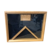 Vitrine de boîte d'ombre triangulaire en verre trempé HD en bois massif écologique pour drapeaux de vétérans militaires thèmes d'animaux de fleurs