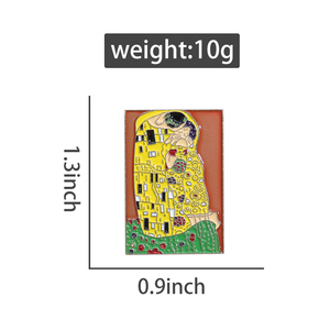 Vendita calda il bacio pittura a olio spille personalizzate spille con spille per zaini cappelli disegno regalo d'arte per gli amici dei bambini - Product Image 3