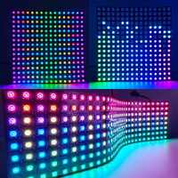 Panel de Matriz LED WS2812B Personalizado de 12V CC, 8x8, 8x16, 8x32 LED, Animación, Programación de Efectos, Pantalla de Píxeles LED Direccionables a Todo Color