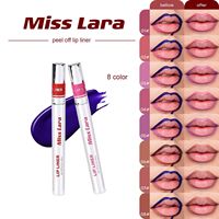 Crayon à lèvres semi-permanent Miss Lara Peel Off, 8 couleurs, résistant à l'eau et au transfert, pour vente en gros personnalisée