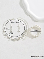 Ensemble de bijoux en strass de style européen et américain-Collier, boucles d'oreilles, bracelet en gros