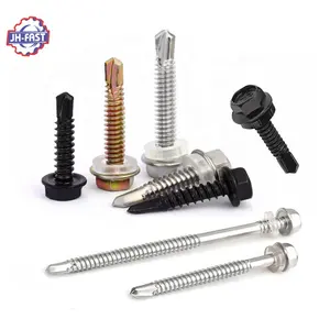Carbon Steel Stainless Steel Hex Flange Head Self Drilling Pvc Roofing Screw With Epdm Rubber Washer Hexagon Self Drilling Screw