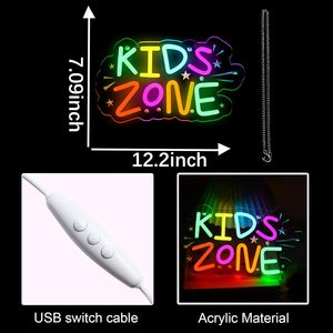 Kids Zone Letreros Neon LED indoor hanging ambient light shop <b>sign</b> wall decoration light entrance indicator light luminous <b>sign</b> - Product Image 3