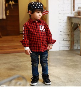 Vêtements pour garçons en gros, nouvelle collection, vêtements pour enfants, chemise polo à carreaux - Product Image 2