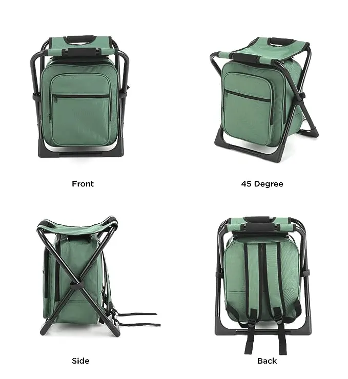 Taburete plegable personalizado para campamento, silla, mochila, taburete y bolsa más fresca, bolsa de almacenamiento con bolsillos para senderismo, pesca, Playa