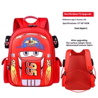 MM Sac d'école primaire pour les élèves de 1 à 6 ans Sac à dos étanche de grande capacité Cartoon Car Design Oxford Nylon Zipper for Boys