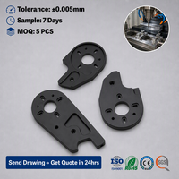 Usinage CNC personnalisé pour pièces mécaniques en aluminium, anodisation dure noire, adaptateur de plaque de montage non standard, 0,005 mm