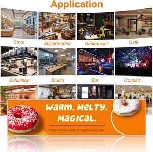 Écran LED programmable couleur P1.86 LED Lights World, barre d'affichage défilante 25,2x6,3 pouces, signalisation numérique professionnelle ultra-mince - Product Image 6