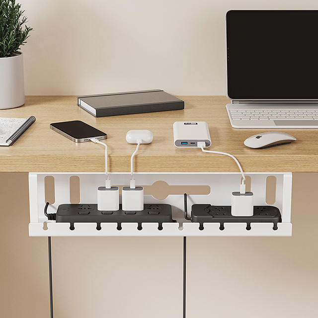 Cable Organizer Rack Slot Holder Cable Management Under Desk Desk Wire Management and Desk Cord Organizer for Home and Office