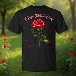 Camiseta Happy Mothers Day Rose, color negro, unisex, talla para adultos - Product Image 3