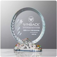 Trophée en cristal personnalisé, spectre irisé, base iceberg, dégradé de couleurs UV, souvenir d'anniversaire, cadeau de réussite
