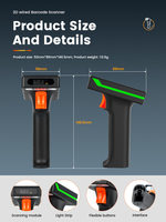 Escáner de Código de Barras Inalámbrico Portátil Syble XB-D40DB con Pantalla LCD, Lector de Códigos QR 1D y 2D para Almacén