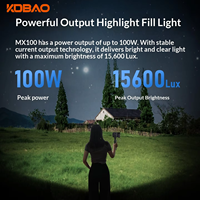 Kdbao100W Lampe d'appoint légère et portable à température de couleur réglable (2700K-6500K) avec fonction Power Bank pour la photographie