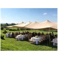 Tente de réception imperméable et résistante aux UV, toutes saisons, type étendu, avec cadre en aluminium de plus de 3000 mm et revêtement double face en PU/PVC