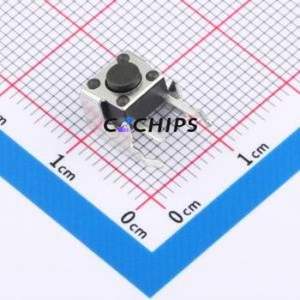 TC-1102N-C-AS-B Tactile Switch Bent Lead Through Hole,6x6mm Switch Single Pole Single Throw Round Button 2.6N Right Angle Insert - Product Image 1