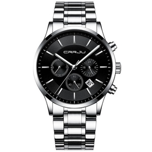 Reloj Cronógrafo Clásico para Hombre de Negocios, 3 Subesferas, 6 Agujas, Visualización de 24 Horas, Luminoso, Resistente al Agua, Correa de Acero, Reloj de Cuarzo - Product Image 5