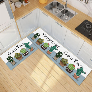 <span class=keywords><strong>Tapis</strong></span> de <span class=keywords><strong>cuisine</strong></span> antidérapant, imperméable, résistant à l'huile et aux taches, style INS, motif dessin animé, longue bande, absorbant l'eau, lavable en machine - Product Image 3